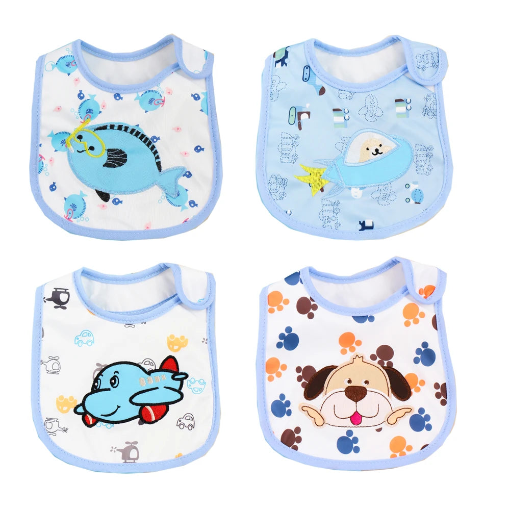 Baby Ollie “MealBloom” Waterproof Bib Set – 4 Pieces