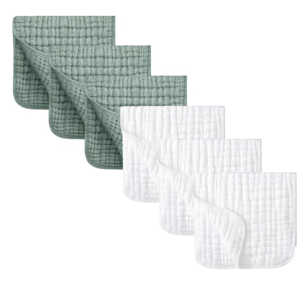 Baby Ollie “CloudBoost” Burp Cloth Set – 6-Pack Ultra-Soft Gauze Layers