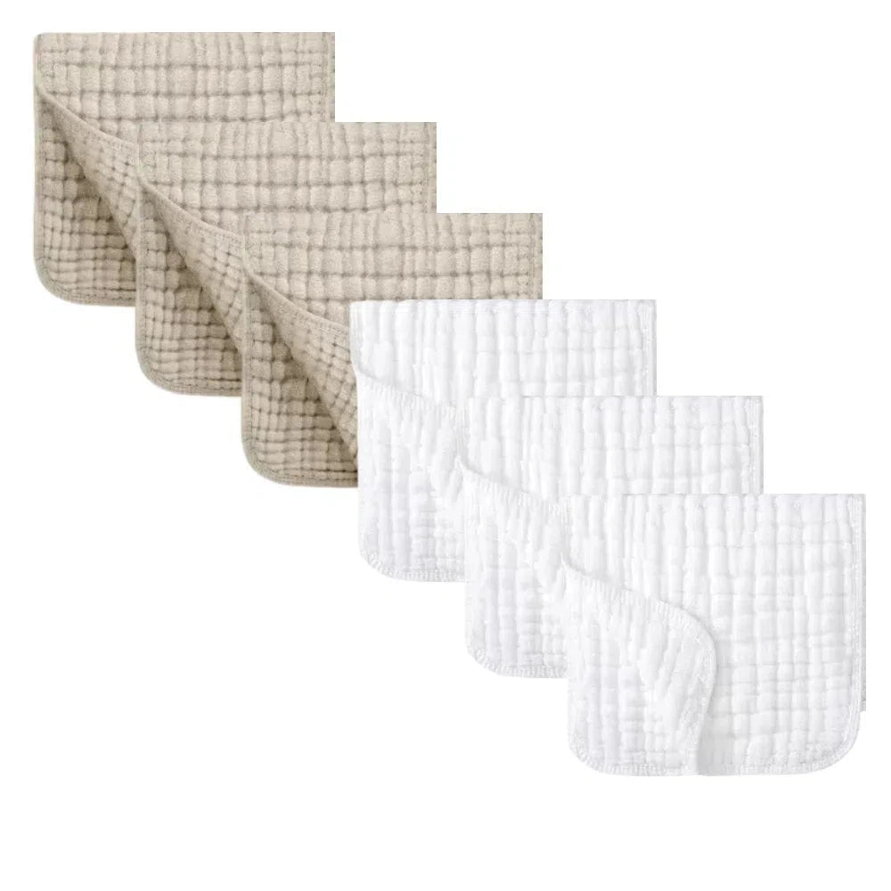 Baby Ollie “CloudBoost” Burp Cloth Set – 6-Pack Ultra-Soft Gauze Layers