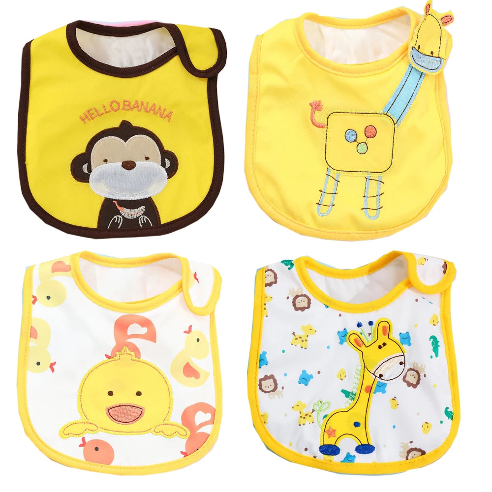 Baby Ollie “MealBloom” Waterproof Bib Set – 4 Pieces