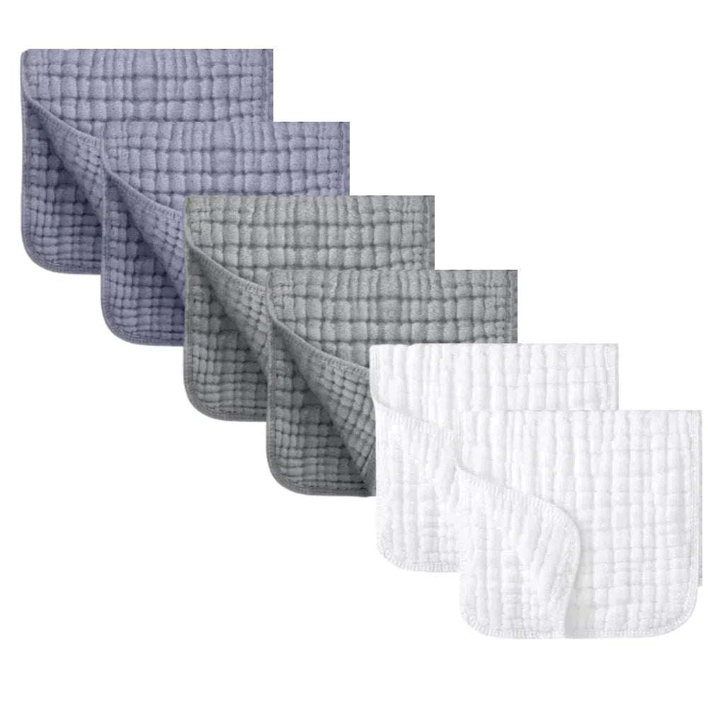 Baby Ollie “CloudBoost” Burp Cloth Set – 6-Pack Ultra-Soft Gauze Layers