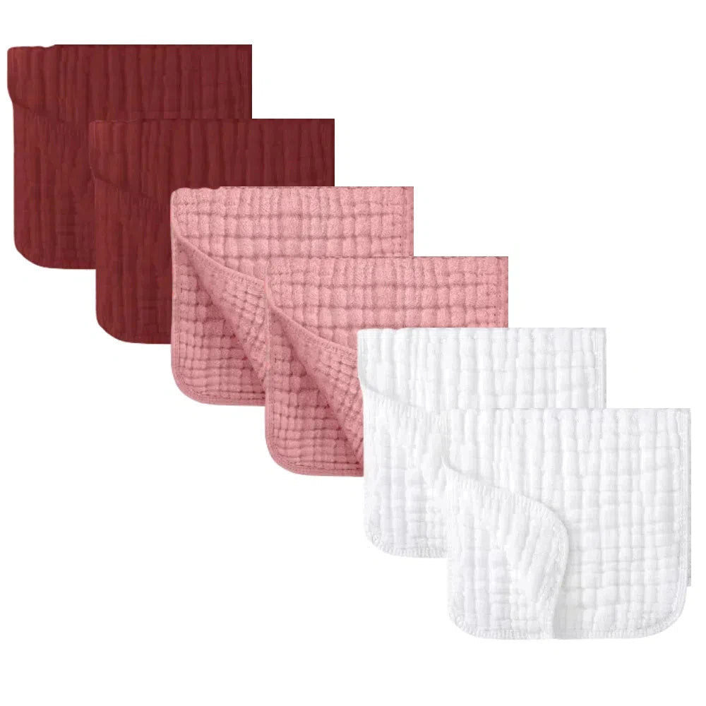 Baby Ollie “CloudBoost” Burp Cloth Set – 6-Pack Ultra-Soft Gauze Layers