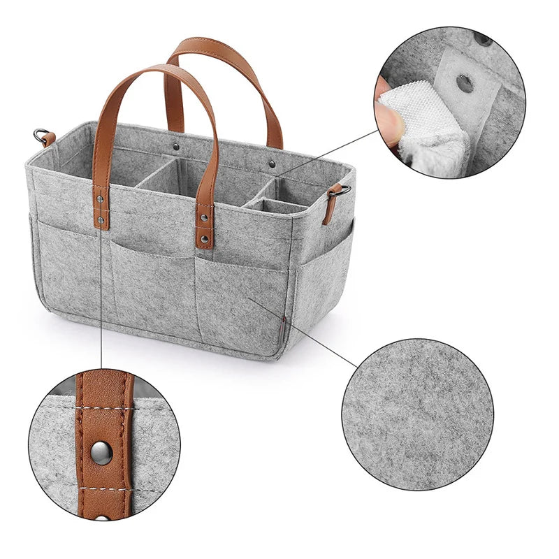 Baby Ollie "ToteNest" – Felt Diaper Caddy & Nursery Organizer