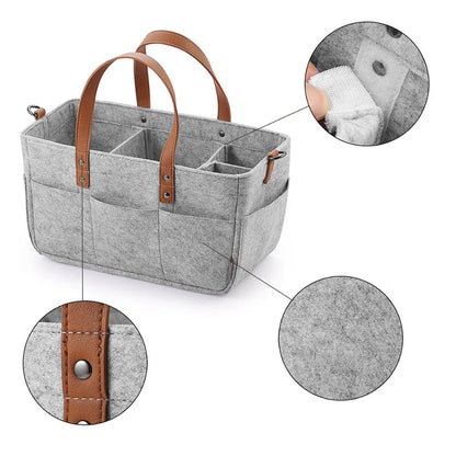 Baby Ollie "ToteNest" – Felt Diaper Caddy & Nursery Organizer