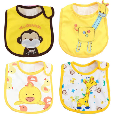 Baby Ollie “MealBloom” Waterproof Bib Set – 4 Pieces