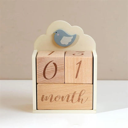 Baby Ollie “TimberTales” Wooden Baby Milestone Blocks