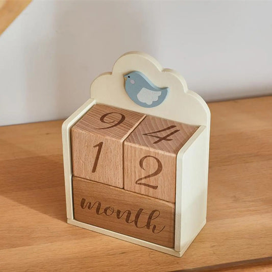 Baby Ollie “TimberTales” Wooden Baby Milestone Blocks